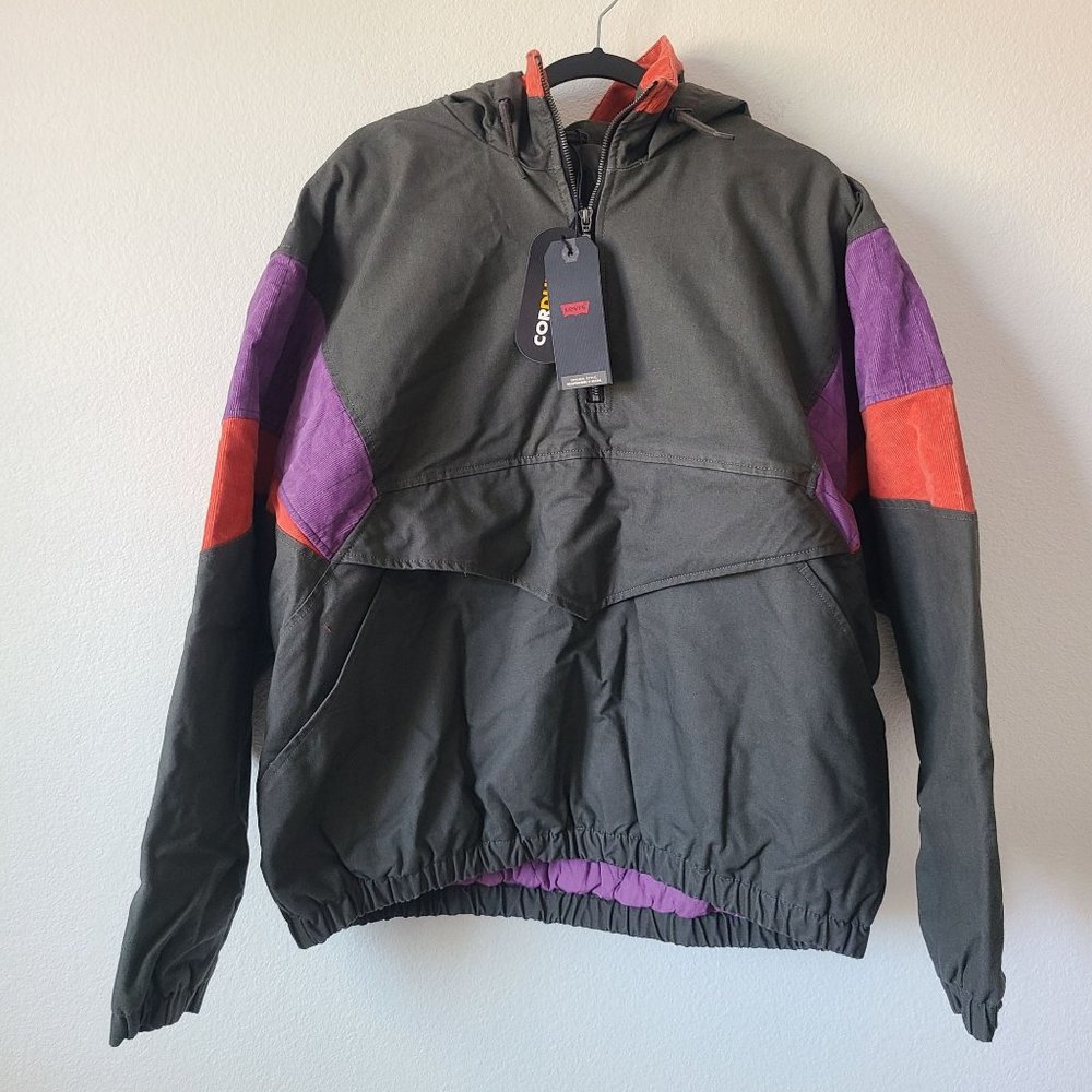 Levis Cordura Skateboard Canvas Hoodie Jacket Size XXL Gray Purple Heavy